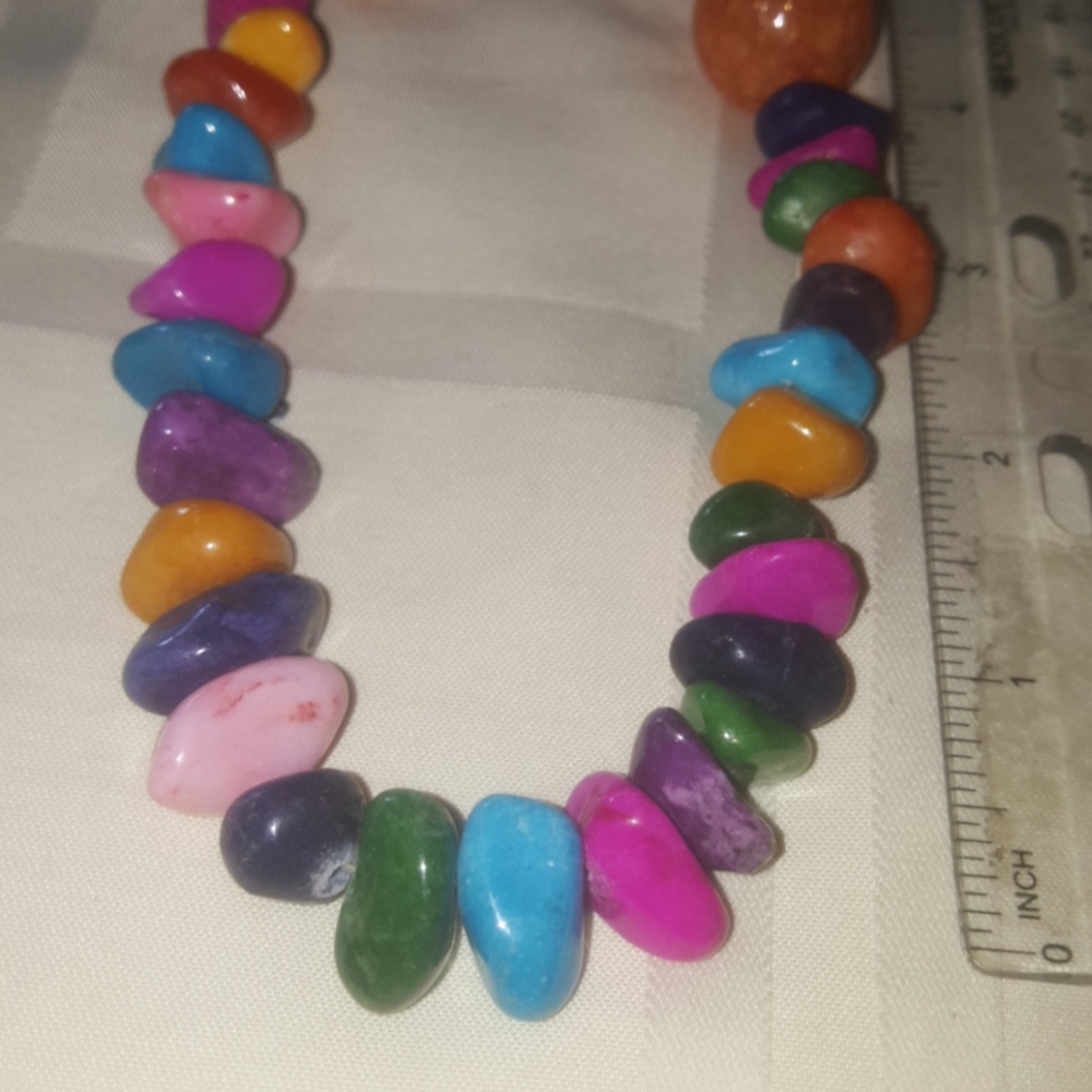 one of a kind with Alabaster stones 💚💛❤💜 - Picture 4 of 7